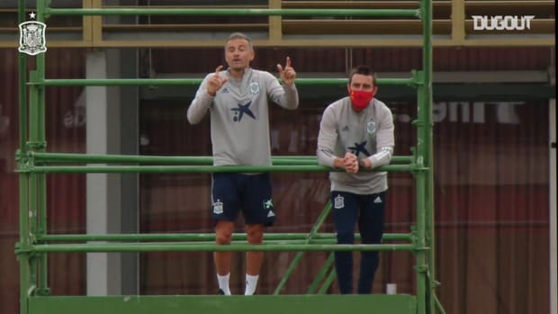 Luis Enrique returns to his scaffolding platform